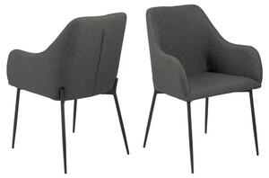 Dizajnová jedálenská stolička Algernon, tmavo sivá