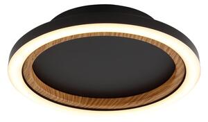 GLOBO 67356D DAKARI I stropné svietidlo D205mm LED 12W 1430/490lm 3000K čierna, imitácia dreva