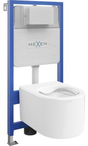 Mexen Sofia podomietková WC sada rám Fenix Slim s WC miskou, biely lesk - 6103354XX00