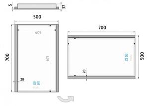 NIMCO ZP 11001VX - LED podsvietené kúpeľňové zrkadlo 3000-6500K 70x50 cm IP44