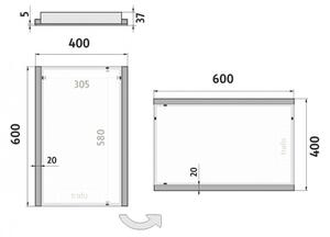 NIMCO ZP 11000 - LED podsvietené kúpeľňové zrkadlo 6500K 60x40 cm IP44