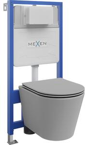 Mexen podomietkový WC systém Felix Slim s WC misou Rico a pomaly klesajúcou doskou, šedá bledomatná - 61030724061