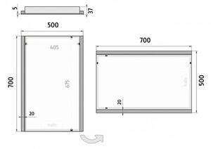 NIMCO ZP 11001 - LED podsvietené kúpeľňové zrkadlo 6500K 70x50 cm IP44