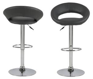 Dizajnová barová stolička Navi, šedá a chrómová