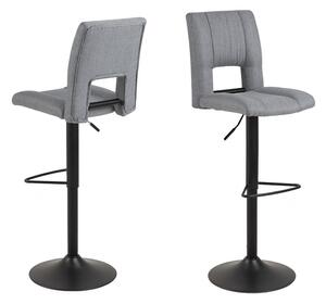 Dizajnová barová stolička Almonzo, svetlosivá / čierna