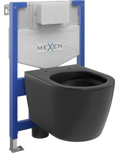 Mexen podomietkový WC systém Felix XS-F s WC misou Carmen, čierna matná - 6803388XX85