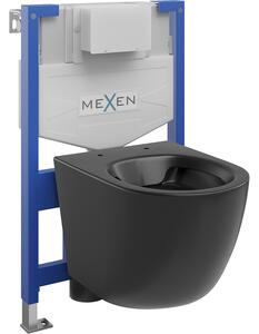 Mexen podomietkový WC systém Felix XS-F s WC misou Lena, čierna matná - 6803322XX85