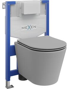 Mexen podomietkový WC systém Felix XS-F s WC misou Rico a pomaly klesajúcou doskou, šedá bledomatná - 68030724061