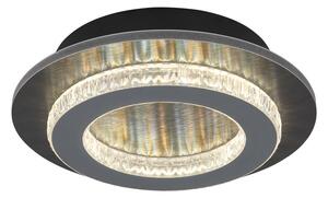 GLOBO 48042-12A JAYDEN stropné svietidlo D200mm LED 12W 1400/470lm 3000+4000+6500K čierna, krištáľový efekt