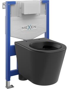 Mexen podomietkový WC systém Felix XS-F s WC misou Rico, čierna matná - 6803372XX85