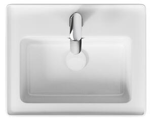Cersanit Crea, závesná skrinka + keramické umývadlo 50cm, biela lesklá, S801-277
