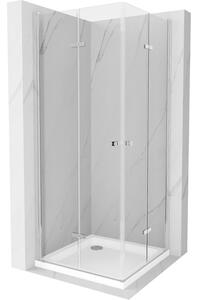 Mexen Lima Duo, sprchovací kút s 2-krídlovými skladacími dverami 70 (dvere) x 70 (dvere) cm, 6mm číre sklo + slim sprchová vanička 5cm biela, 856-070…