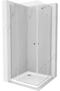 Mexen Roma Duo sprchová kabína, kyvné dvere 100 x 100 cm, transparentnéné, chrómová + závesný bidet Flat