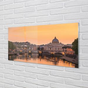 Nástenný panel  rieka Rím Sunset mosty budovy 100x50 cm
