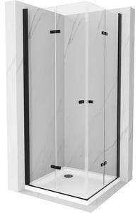 Mexen Lima Duo sprchová kabína, skladacie dvere 100 x 100 cm, transparentnéné, čierna + závesný bidet Flat