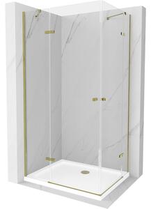 Mexen Roma Duo sprchová kabína, kyvné dvere 80 x 70 cm, transparentnéné, zlatá + závesný bidet Flat - 854-080-070-50-02-4010G