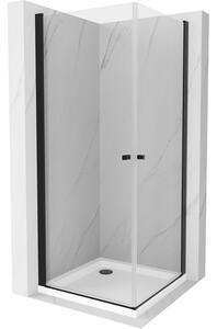 Mexen Pretoria Duo sprchová kabína, kyvné dvere 90 x 90 cm, transparentnéné, čierna + závesný bidet Flat