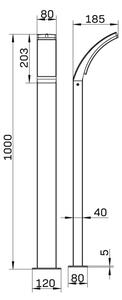 LED Vonkajšia lampa AMY LED/12W/230V 100 cm IP44 čierna