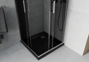 Mexen Rio štvorcová sprchová kabína 70 x 70 cm, grafitová čierna, chrómová + závesný bidet Flat, čierna - 860-070-070-01-40-4070