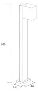 Vonkajšia lampa BOSTON 1xGU10/10W/230V 80 cm IP54 čierna