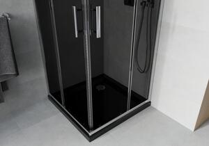 Mexen Rio štvorcová sprchová kabína 70 x 70 cm, grafitová čierna, chrómová + závesný bidet Flat, čierna - 860-070-070-01-40-4070