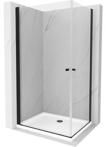 Mexen Pretoria Duo sprchová kabína, kyvné dvere 90 x 80 cm, transparentnéné, čierna + závesný bidet Flat