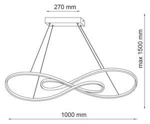 LED Luster na lanku ZUMBA LED/50W/230V zlatá