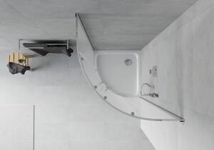 Mexen Rio polkruhová sprchová kabína 80 x 80 cm, inovať, chrómová + závesný bidet Flat, biela- 863-080-080-01-30-4110