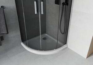 Mexen Rio polkruhová sprchová kabína 80 x 80 cm, grafitová čierna, chrómová + závesný bidet Flat, biela- 863-080-080-01-40-4110