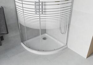 Mexen Rio polkruhová sprchová kabína 80 x 80 cm, pruhy, chrómová + závesný bidet Flat, biela- 863-080-080-01-20-4110