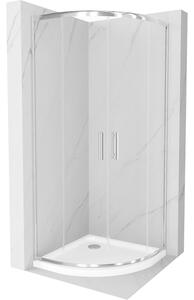 Mexen Rio polkruhová sprchová kabína 90 x 90 cm, transparentnéné, chrómová + závesný bidet Flat, biela- 863-090-090-01-00-4110