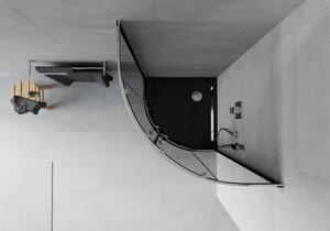 Mexen Rio polkruhová sprchová kabína 80 x 80 cm, grafitová čierna, chrómová + závesný bidet Flat, čierna
