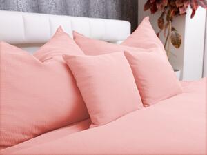 Biante Mušelínové posteľné obliečky Nature MSN-004 Pastelovo ružové Predĺžené 140x220 a 70x90 cm