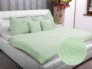 Biante Mušelínové posteľné obliečky Nature MSN-002 Pastelovo zelené Jednolôžko 140x200 a 70x90 cm