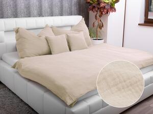 Biante Mušelínové posteľné obliečky Nature MSN-005 Svetlo béžové Predĺžené 140x220 a 70x90 cm