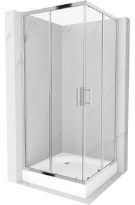 Mexen Rio štvorcová sprchová kabína 90 x 90 cm, transparentnéné, chrómová + závesný bidet Rio, biela- 860-090-090-01-00-4510