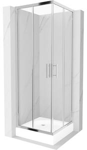 Mexen Rio štvorcová sprchová kabína 70 x 70 cm, transparentnéné, chrómová + závesný bidet Rio, biela- 860-070-070-01-00-4510
