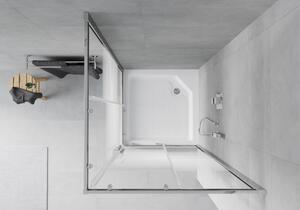 Mexen Rio štvorcová sprchová kabína 90 x 90 cm, pruhy, chrómová + závesný bidet Rio, biela- 860-090-090-01-20-4510