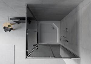 Mexen Rio štvorcová sprchová kabína 90 x 90 cm, grafitová čierna, chrómová + závesný bidet Rio, biela- 860-090-090-01-40-4510