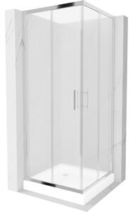 Mexen Rio štvorcová sprchová kabína 80 x 80 cm, inovať, chrómová + závesný bidet Rio, biela- 860-080-080-01-30-4510