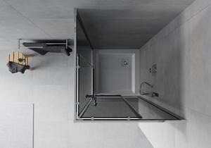 Mexen Rio štvorcová sprchová kabína 80 x 80 cm, grafitová čierna, chrómová + závesný bidet Rio, biela- 860-080-080-01-40-4510