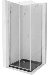 Mexen Lima sprchová kabína, skladacie dvere 90 x 90 cm, transparentnéné, chrómová + závesný bidet Flat, čierna