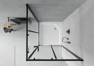 Mexen Rio štvorcová sprchová kabína 90 x 90 cm, transparentnéné, čierna + závesný bidet Rio, biela- 860-090-090-70-00-4510