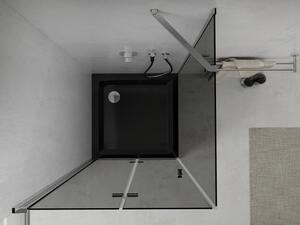 Mexen Lima sprchová kabína, skladacie dvere 80 x 80 cm, grafitová čierna, chrómová + závesný bidet Flat, čierna