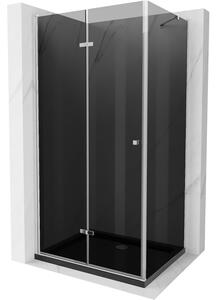 Mexen Lima sprchová kabína, skladacie dvere 80 x 120 cm, grafitová čierna, chrómová + závesný bidet Flat, čierna