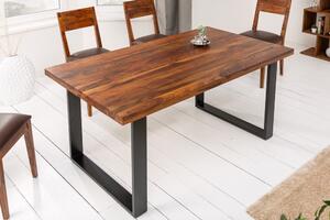Dizajnový jedálenský stôl Thunder 140 cm sheesham hnedý -