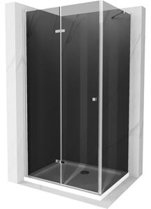 Mexen Lima sprchová kabína, skladacie dvere 70 x 80 cm, grafitová čierna, chrómová + závesný bidet Flat, biela