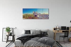 Sklenený obraz zebra kvety 140x70 cm 2 Prívesky
