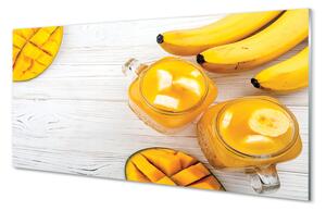 Sklenený obklad do kuchyne Mango banán smoothie 100x50 cm