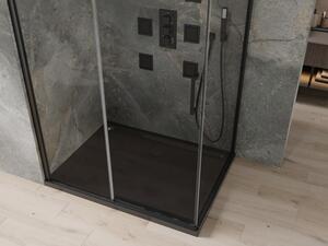 Mexen Omega sprchová kabína, posuvné dvere 100 x 80 cm, transparentnéné, čierna + závesný bidet Flat, čierna